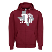 Burgundy texas southern Zipper Hoodie - linhVisuals