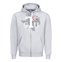 Heather Grey texas southern Zipper Hoodie - linhVisuals