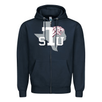 Navy texas southern Zipper Hoodie - linhVisuals