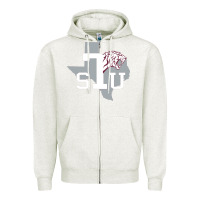 Oatmeal Heather texas southern Zipper Hoodie - linhVisuals