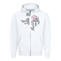 White texas southern Zipper Hoodie - linhVisuals