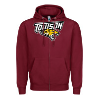 Burgundy towson tigers Zipper Hoodie - linhVisuals