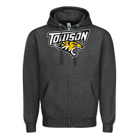 Charcoal Heather towson tigers Zipper Hoodie - linhVisuals