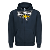 Navy towson tigers Zipper Hoodie - linhVisuals