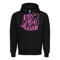 Black best mimi ever Zipper Hoodie - linhVisuals