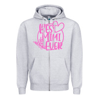 Heather Grey best mimi ever Zipper Hoodie - linhVisuals