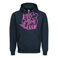 Navy best mimi ever Zipper Hoodie - linhVisuals