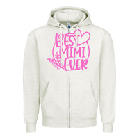 Oatmeal Heather best mimi ever Zipper Hoodie - linhVisuals