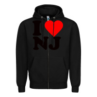 Black i love nj Zipper Hoodie - linhVisuals