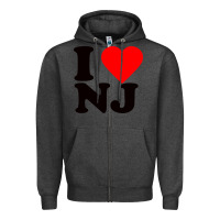 Charcoal Heather i love nj Zipper Hoodie - linhVisuals