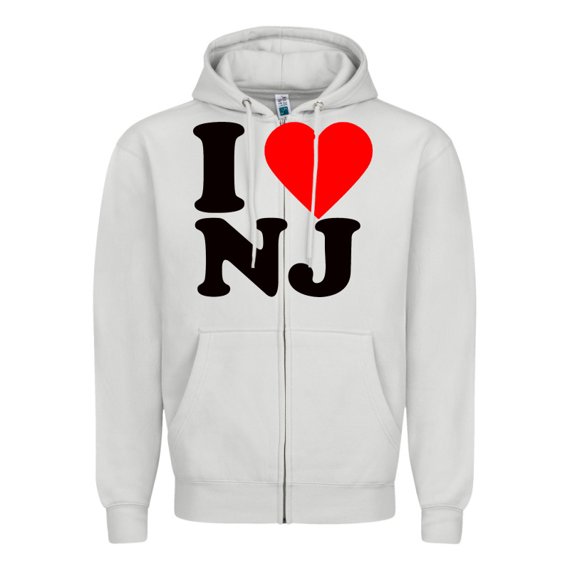 I Love Nj Zipper Hoodie by linhVisuals | Teevron