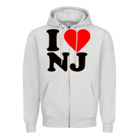 Dove Grey i love nj Zipper Hoodie - linhVisuals
