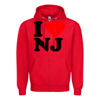 Red i love nj Zipper Hoodie - linhVisuals