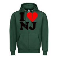Sports Green i love nj Zipper Hoodie - linhVisuals