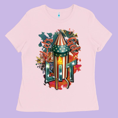 Let's Get Lit Ladies Tee Designed By Fadigitalartstudio