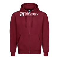 Burgundy tri county technical center Zipper Hoodie - linhVisuals