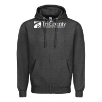 Charcoal Heather tri county technical center Zipper Hoodie - linhVisuals