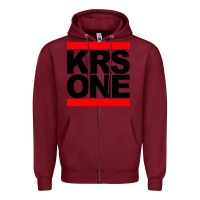 Burgundy hip hop krs one Zipper Hoodie - linhVisuals