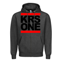 Charcoal Heather hip hop krs one Zipper Hoodie - linhVisuals