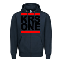 Navy hip hop krs one Zipper Hoodie - linhVisuals