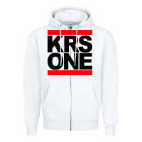 White hip hop krs one Zipper Hoodie - linhVisuals