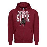 Burgundy EMBRACE THE SUCK VINTAGE Zipper Hoodie - linhVisuals
