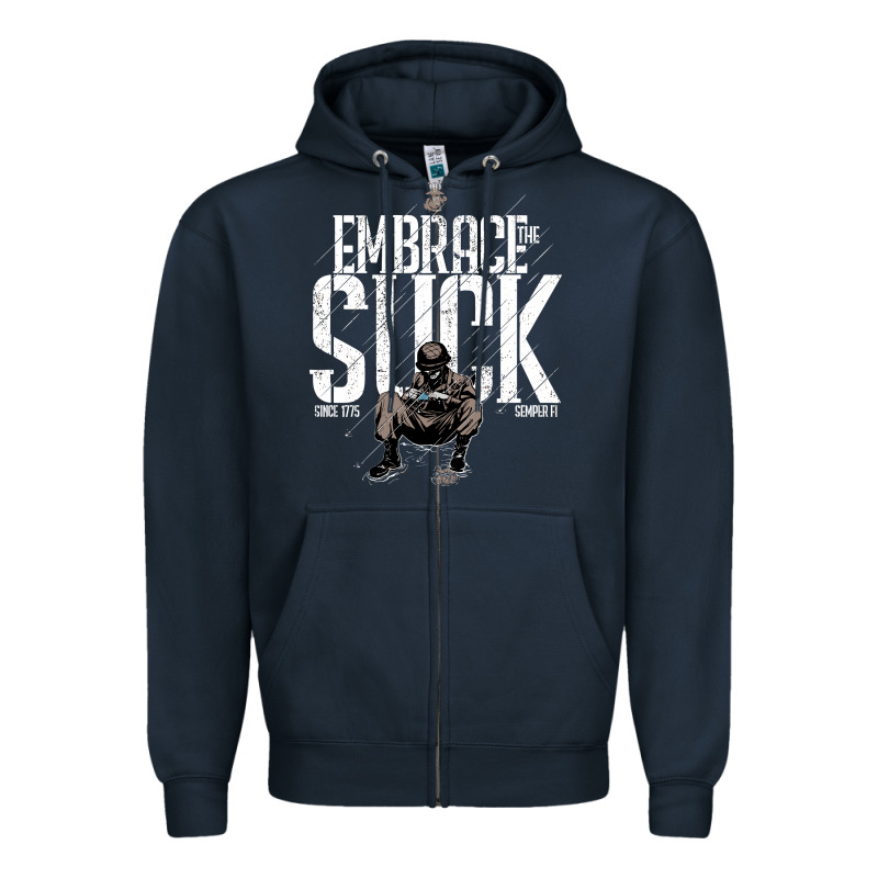 Embrace The Suck Vintage Zipper Hoodie by linhVisuals | Teevron