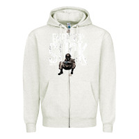Oatmeal Heather EMBRACE THE SUCK VINTAGE Zipper Hoodie - linhVisuals