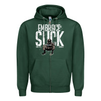 Sports Green EMBRACE THE SUCK VINTAGE Zipper Hoodie - linhVisuals