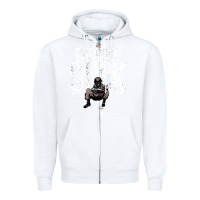 White EMBRACE THE SUCK VINTAGE Zipper Hoodie - linhVisuals