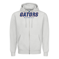 Dove Grey GATORS BASEBALL Zipper Hoodie - linhVisuals