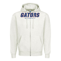 Oatmeal Heather GATORS BASEBALL Zipper Hoodie - linhVisuals