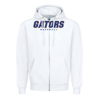 White GATORS BASEBALL Zipper Hoodie - linhVisuals