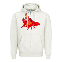 Oatmeal Heather The Little Mermaid Sebastian Costume Zipper Hoodie - linhVisuals