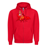 Red The Little Mermaid Sebastian Costume Zipper Hoodie - linhVisuals