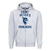 Heather Grey #st peters peacocks Zipper Hoodie - linhVisuals