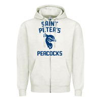 Oatmeal Heather #st peters peacocks Zipper Hoodie - linhVisuals
