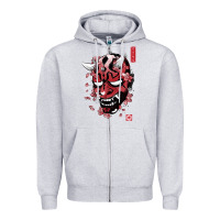Heather Grey darth oni Zipper Hoodie - linhVisuals