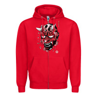 Red darth oni Zipper Hoodie - linhVisuals