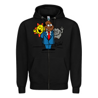 Black al roker Zipper Hoodie - linhVisuals