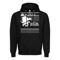 Black alan jackson ugly christmas [tb] Zipper Hoodie - linhVisuals