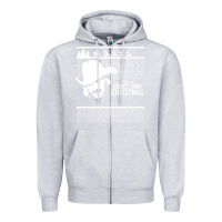 Heather Grey alan jackson ugly christmas [tb] Zipper Hoodie - linhVisuals