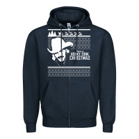 Navy alan jackson ugly christmas [tb] Zipper Hoodie - linhVisuals