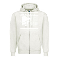 Oatmeal Heather alan jackson ugly christmas [tb] Zipper Hoodie - linhVisuals