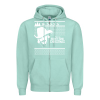 Seafoam alan jackson ugly christmas [tb] Zipper Hoodie - linhVisuals