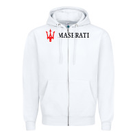White masearti car essential Zipper Hoodie - linhVisuals
