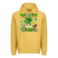Antique Gold one lucky teacher Premium Hoodie - Artiststas