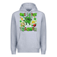Heather Grey one lucky teacher Premium Hoodie - Artiststas