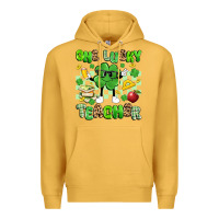 Mustard one lucky teacher Premium Hoodie - Artiststas