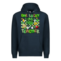 Navy one lucky teacher Premium Hoodie - Artiststas